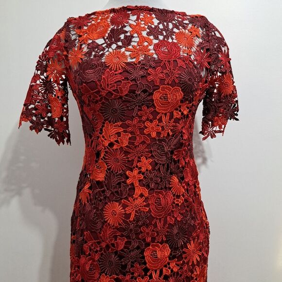 Anthropologie Eva Franco Brigitte Floral Lace Embroidered Crochet Midi Dress 0 - Picture 15 of 16